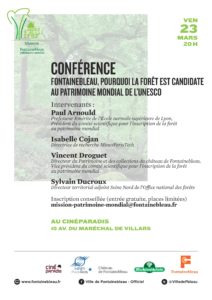 Conférence Fontainebleau poiourquoi la forêt est-elle candidate au patrimoine mondial de l'Unesco