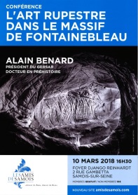 conférence l'art rupestre dans le massif de Fontainebleau à samois sur seine