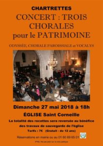 Concert 3 chorales pour le patrimoine à Chartrettes au Pays de Fontainebleau