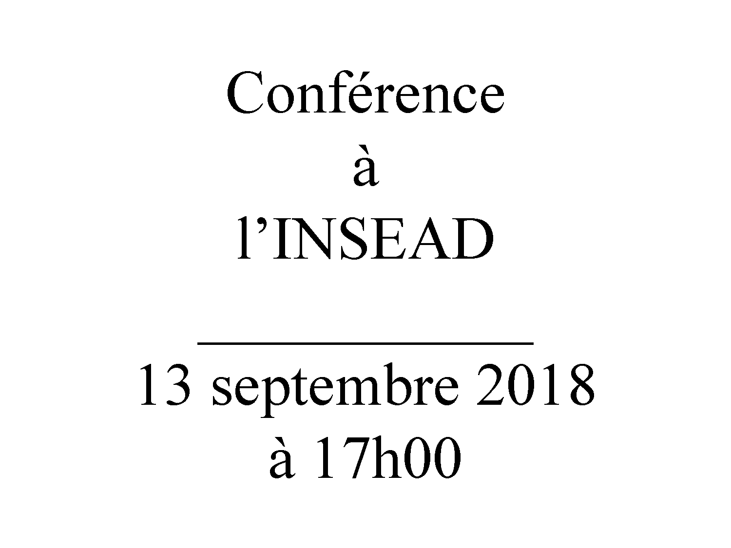 conférence insead 13 septembre 2018