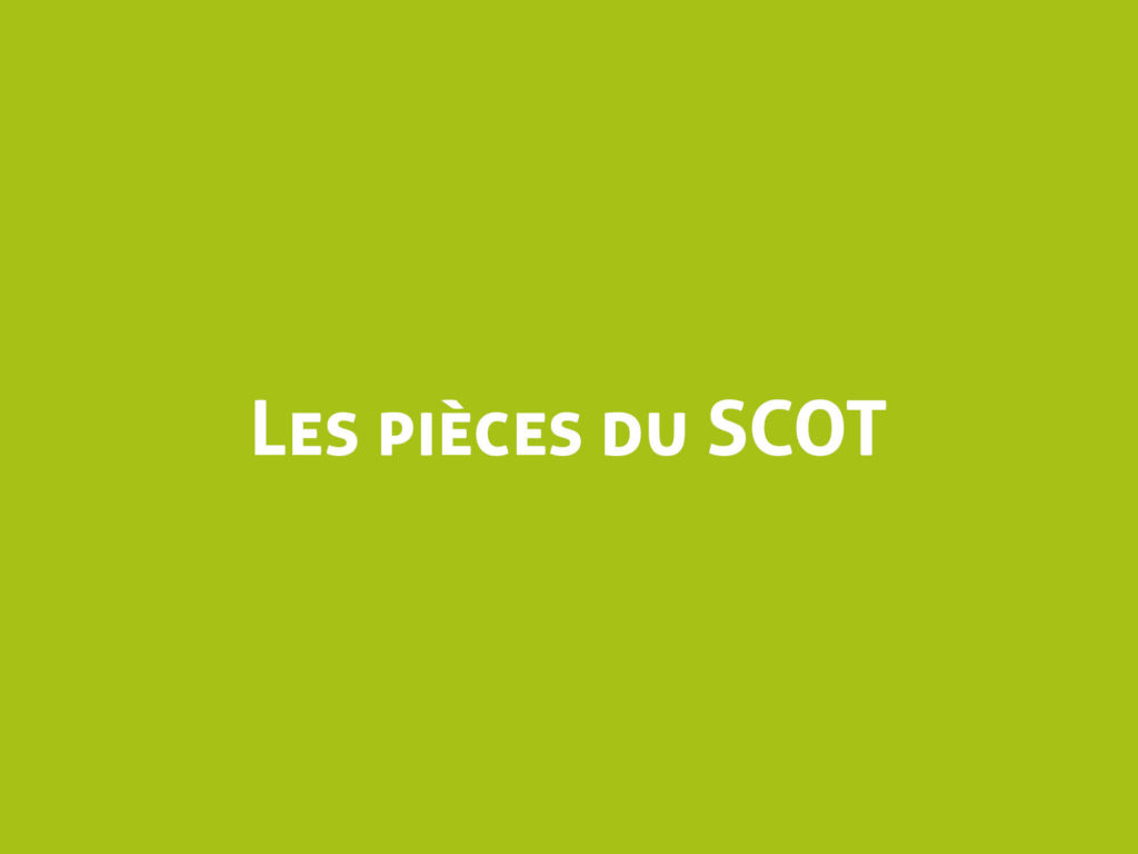 Les pièces du SCOT